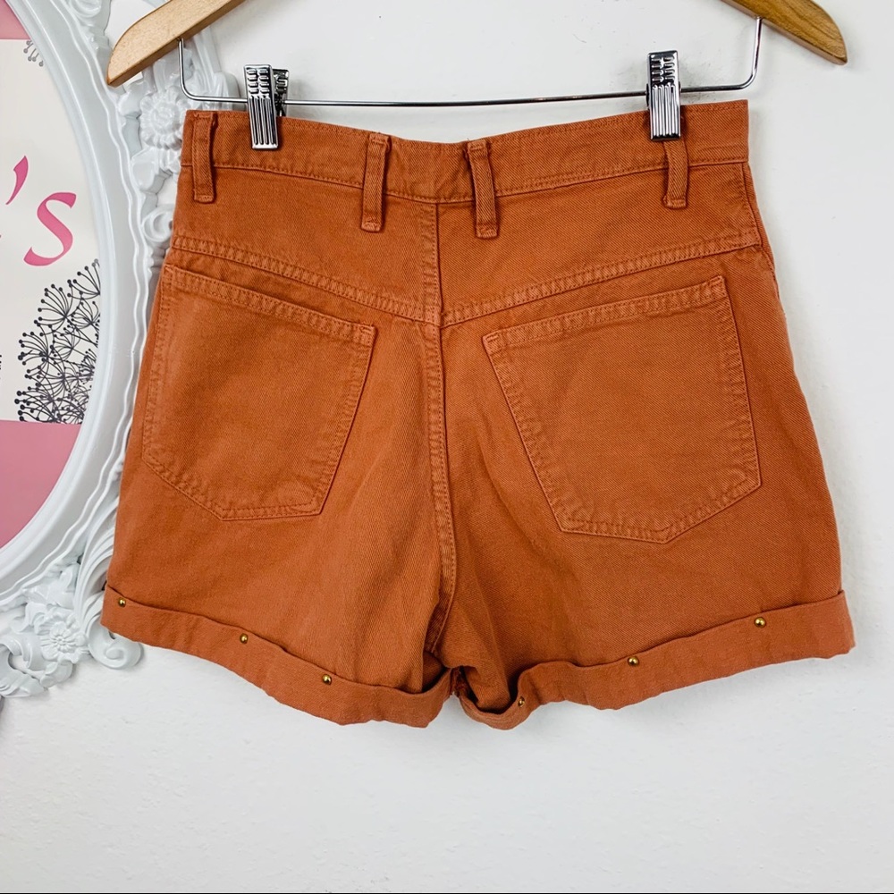 VTG Cache / Burnt Orange Gold Studs Cuffed Jean - Picture 4 of 7